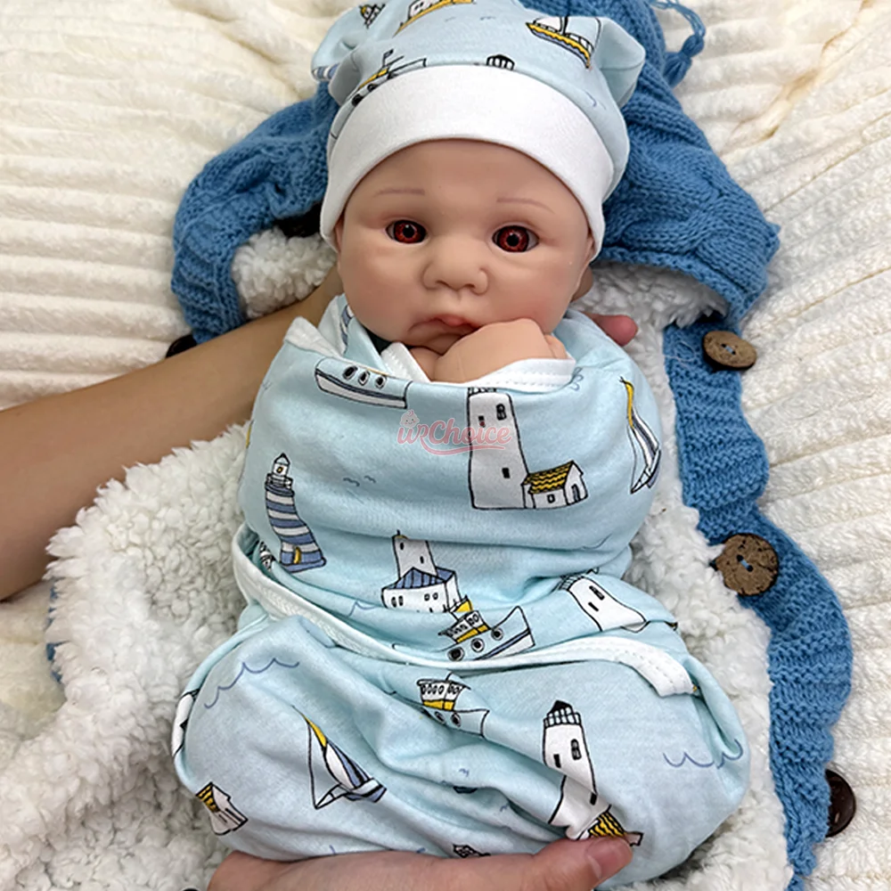 Poupée nouveau-né réaliste en silicone souple de 40 cm, collection Art Artist, yeux ouverts, pour anniversaire ou Noël.