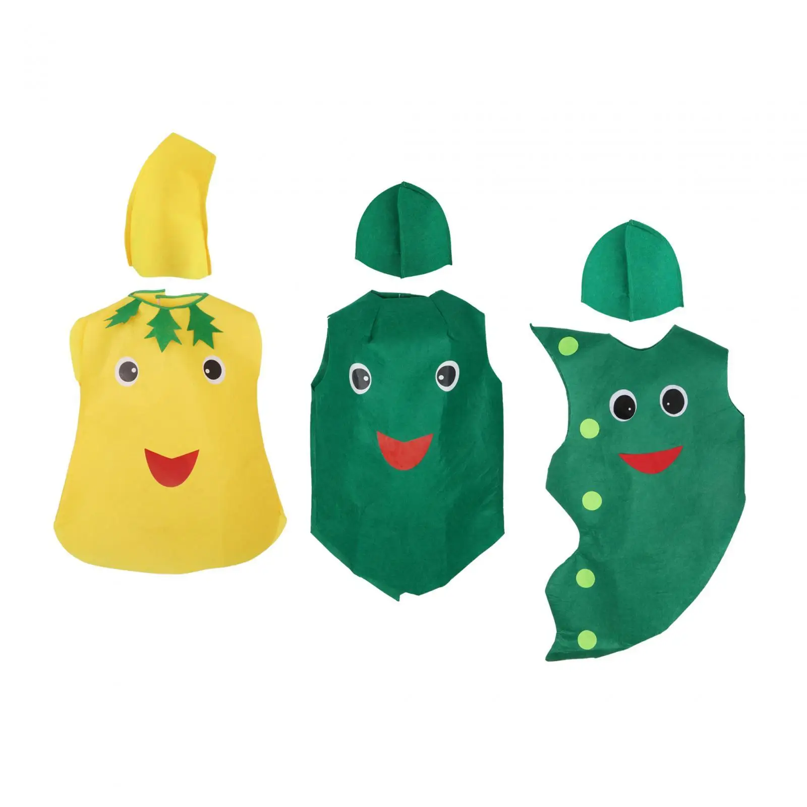 Costume da verdure per bambini con cappello Vestito cosplay portatile Vesti per oggetti di scena per feste a tema Carnevale per spettacoli teatrali per bambini