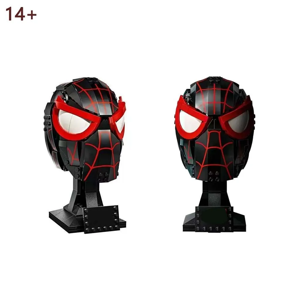 76329 Miles Morales Casco Maschera Puzzle Modello fai da te Mattoni Assemblaggio creativo Puzzle Compatibile Building Blocks Giocattolo Regali di compleanno