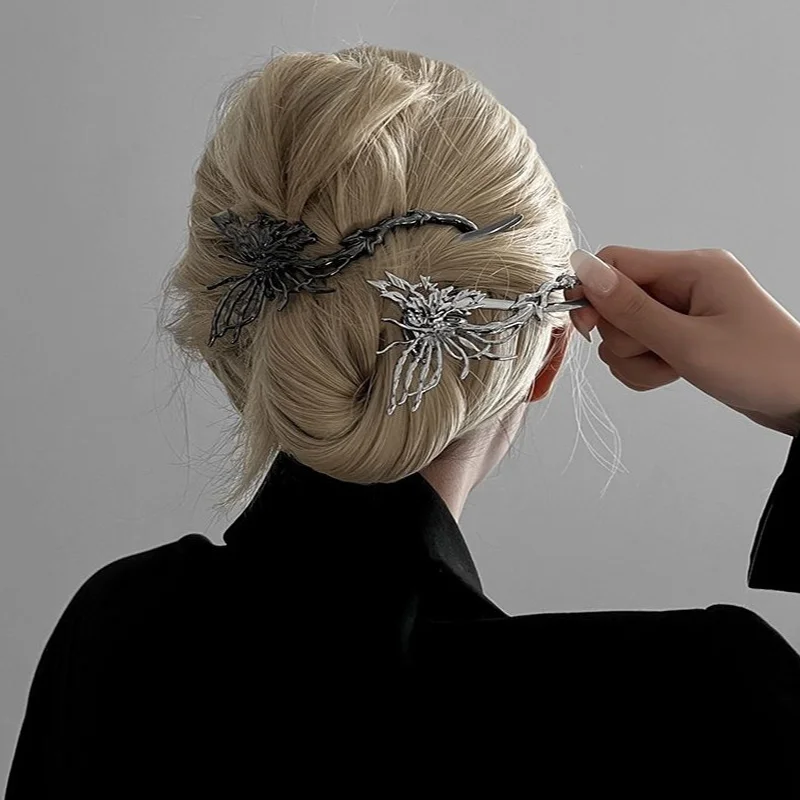 Elegant Butterfly Hairpin Women's Alloy Word Clip Banana Twist Clip Back of The Head Plate Hair Clip Female Headwear Hairpin