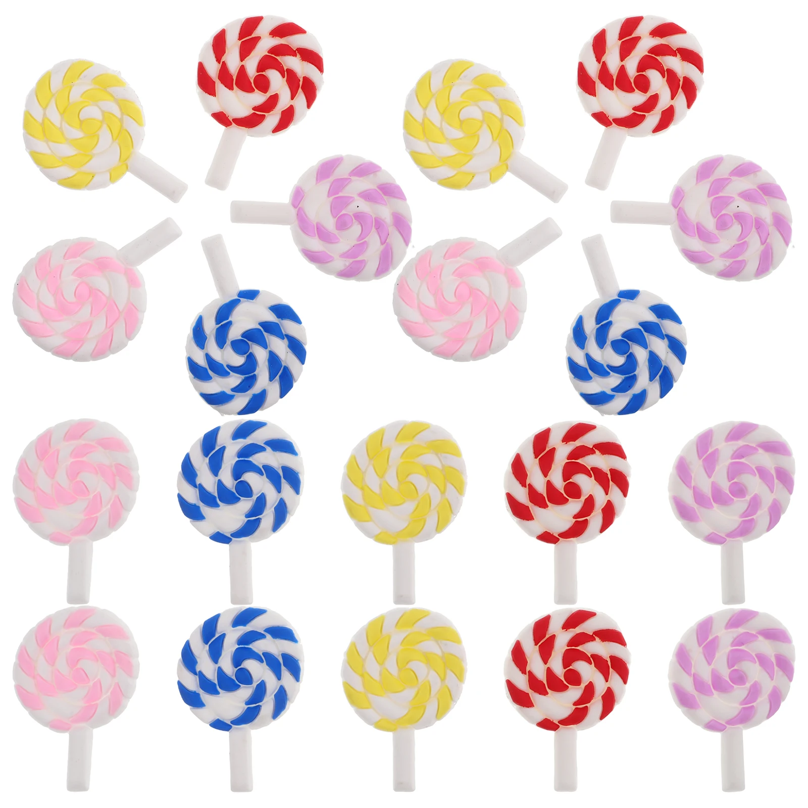 20pcs 롤리팝 소품 Diy 공예 폴리머 클레이 캔디 장식품 전화 케이스 편지지 상자 액세서리에 대한 가짜 캔디 장식