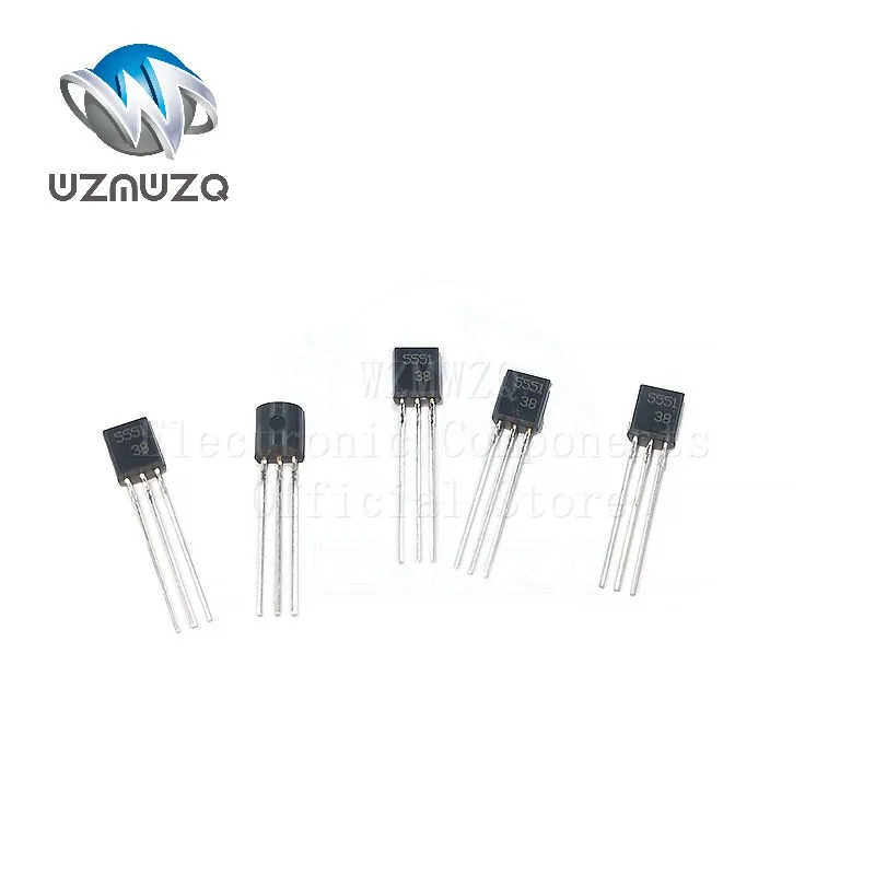 50PCS/Lot triode 2N5551 2N5401 TO92 NPN PNP power switch transistor in line with new stock 5401 5551 TO-92