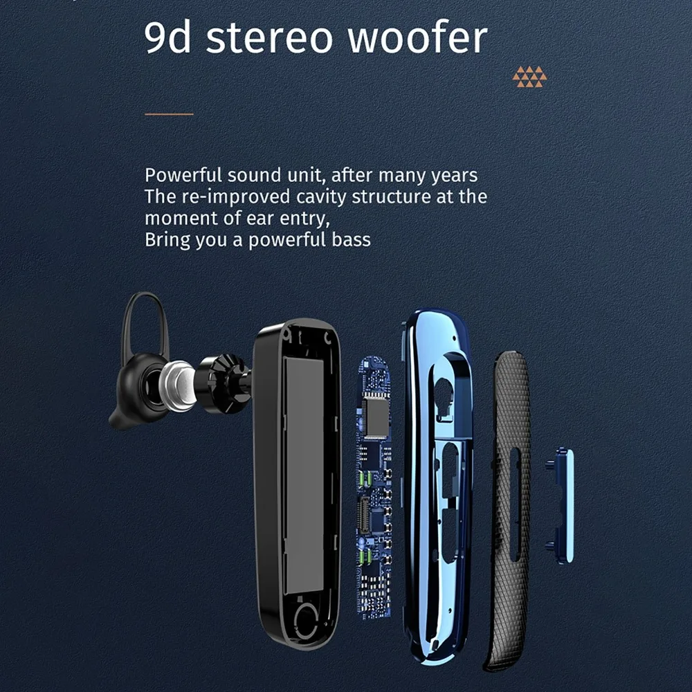 Ear Hook E1 Wireless Bluetooth Earphone Mic in-ear Business Headphones Single Earbuds E1 Bluetooth Headset Listening Music