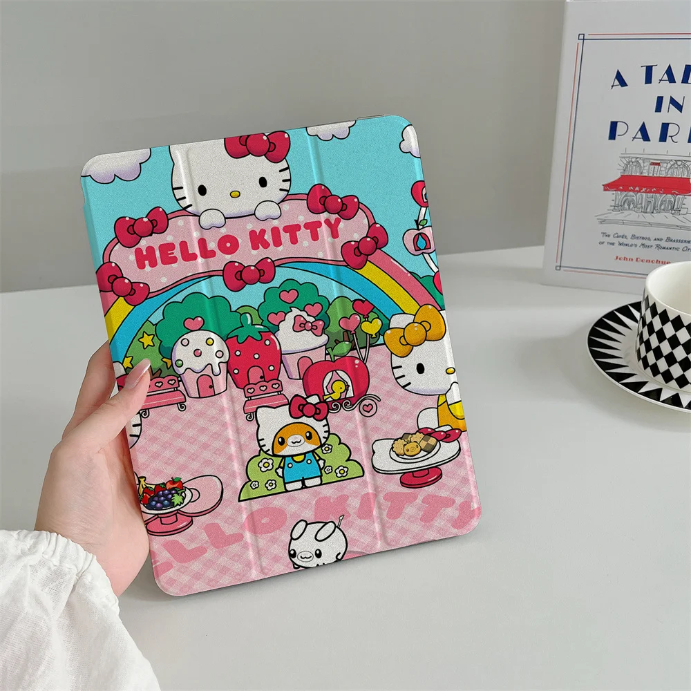 

Hello Kitty New Case for iPad Pro 11 inch 2024 iPad 2025 Air 5 4 10.9 10th 5 6 7 8 10.2 9.7-inch Air3 10.5 Sleep wake Cute Cover