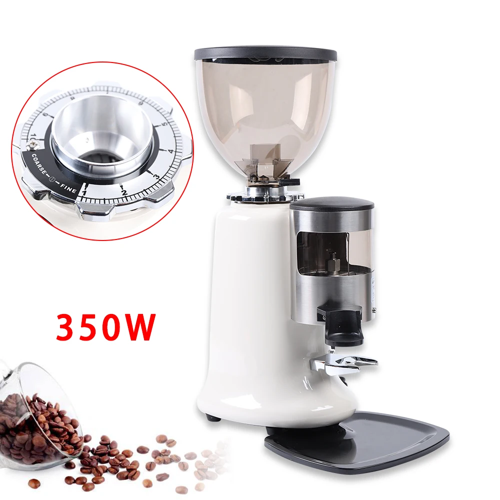 Commercial 350W Coffee Grinder Burr Mill Round Hopper Aluminum Body Electric Heavy Duty Coffee Grinders