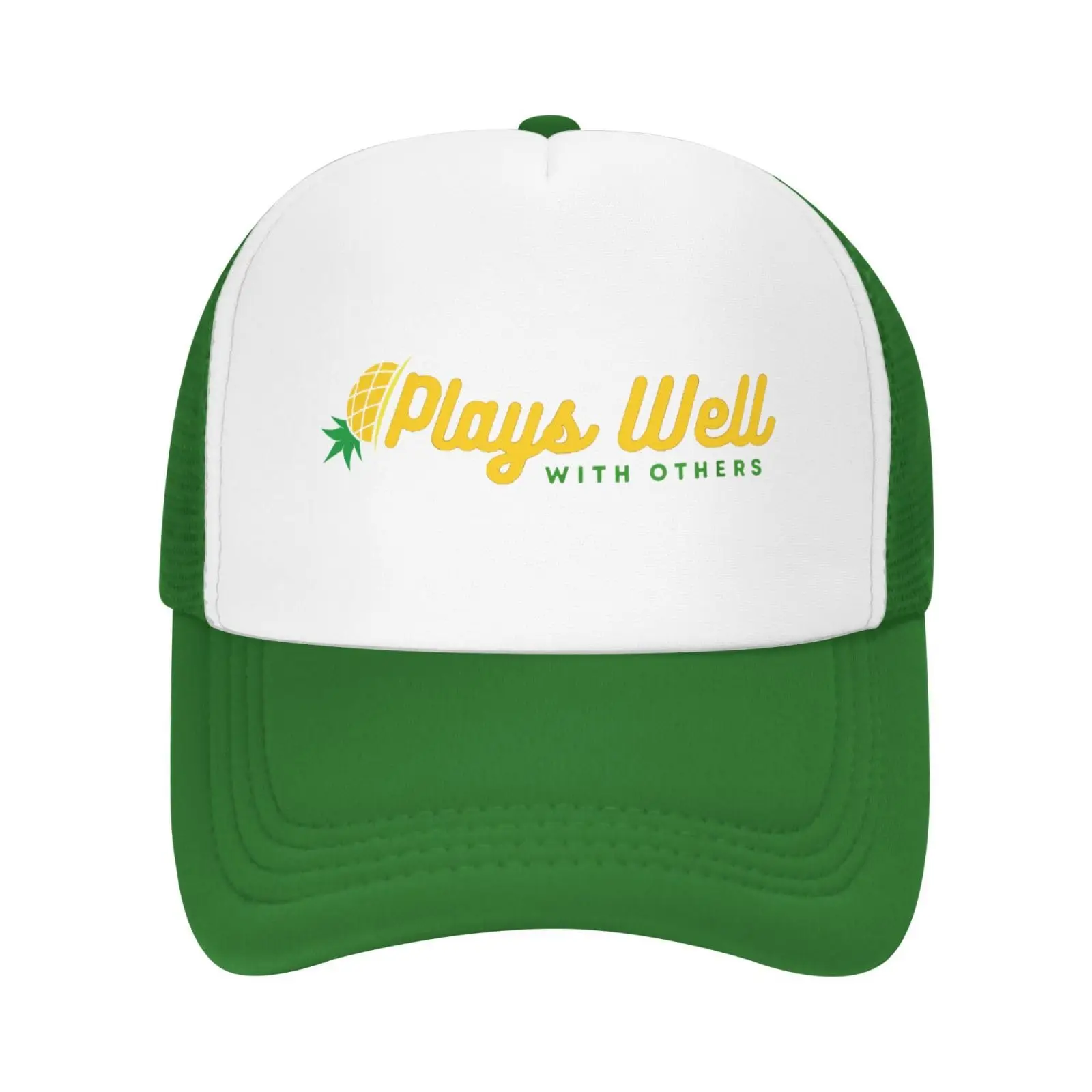 

Plays Well with Others Mesh Hat Pineapple Baseball Cap Sun Dad Trucker Hats for Man Woman