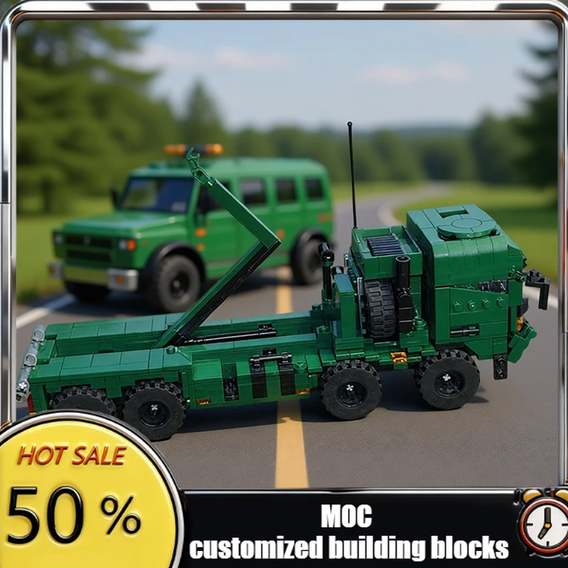 823 PCS Armored Vehicle Bricks HX2 Palletised Load System Enhanced Palletised Load System logistic Simple DIY Festival Toy Gift