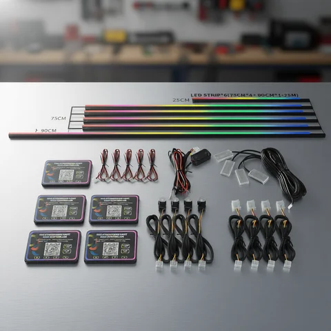 Symphony Car Ambient Lights Kit 18 in 1 LED Interior RGB APP Control Acrylic Guide Strip Light Auto Atmosphere Lamp