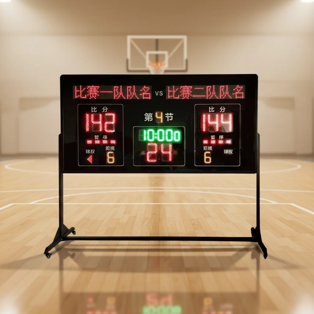 2.4m High-Brightness RF-Controlled Multi-Game Electronic LED Sports Scoreboard With Optional Rechargeable Lithium Battery view 3
