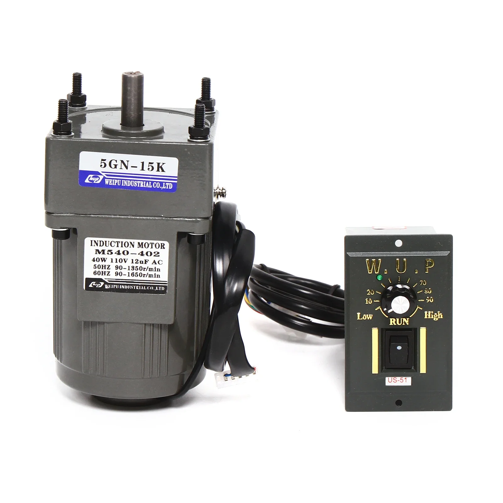 

For 40W 220V Gear Motor Electric Motor With Controller 1:15 90RPM