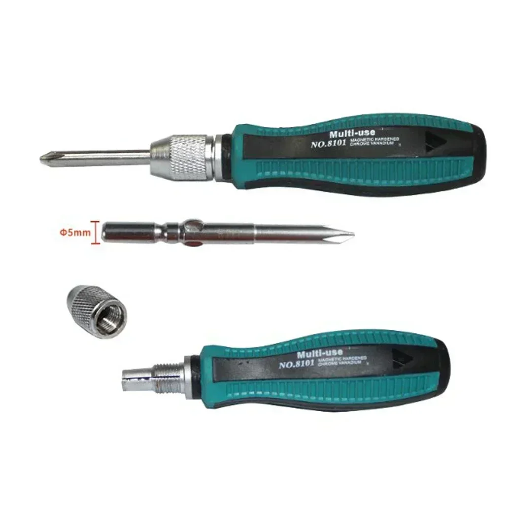 10Pcs Precision Screwdriver Set Slotte Torx Cross Screwdriver Bits With 5mm Round Shank Screwdriver Handle Screwdriver Hand Tool