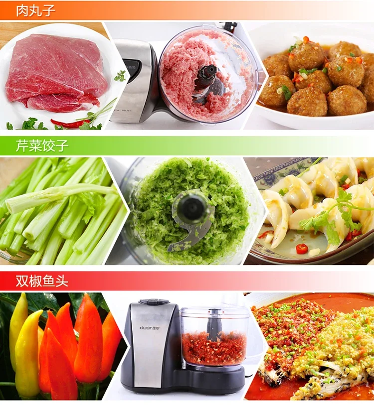 220V DELL Professional Food Chopper - Electric Multi-functional Vegetable and Fruit Garlic Ginger Mincer