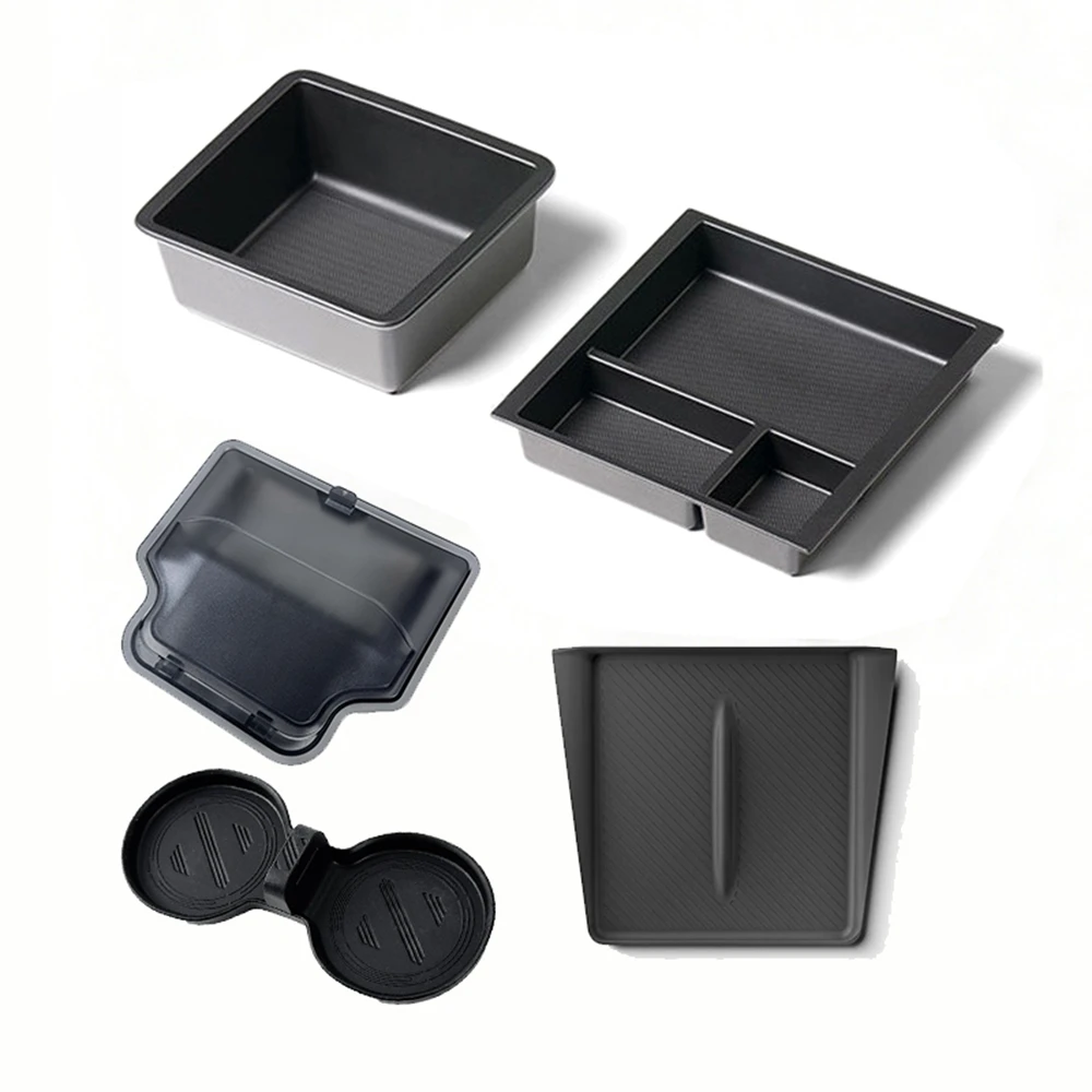 Center Console Armrest Storage Box Upper Organizer Tray Hidden Privacy Box Cup Pad For Tesla Model 3 Highland 2024 2025 2026