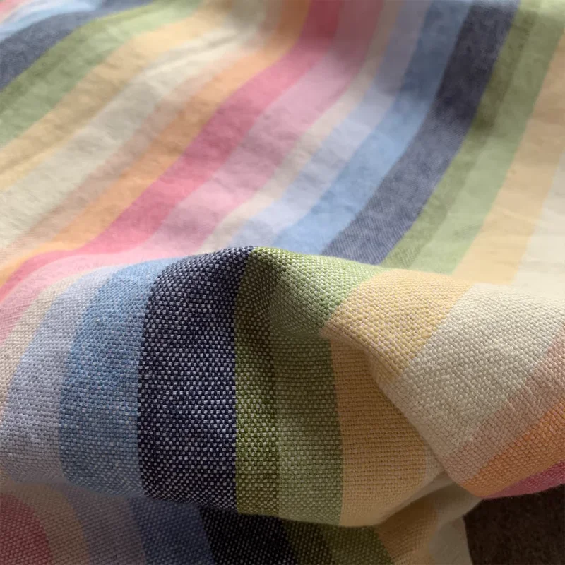 

Linen-cotton Polyester Fabric Rainbow Dresses Bed Sheets Shirts Sleepwear Accessories Decoration DIY Fabrics