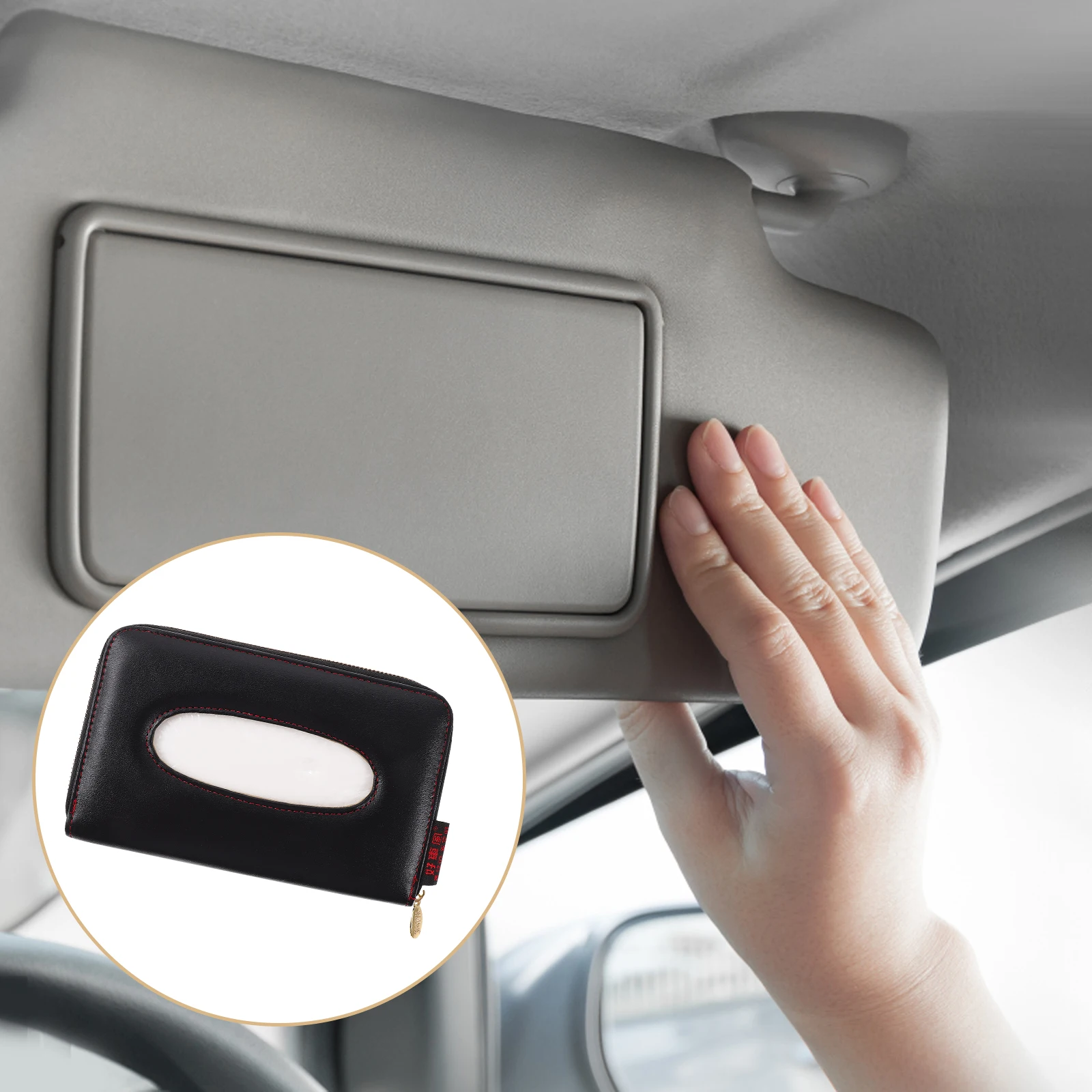 

Car Tissue Box Sun Visor Napkin Storage Material Wide Application Home Office Space Practical