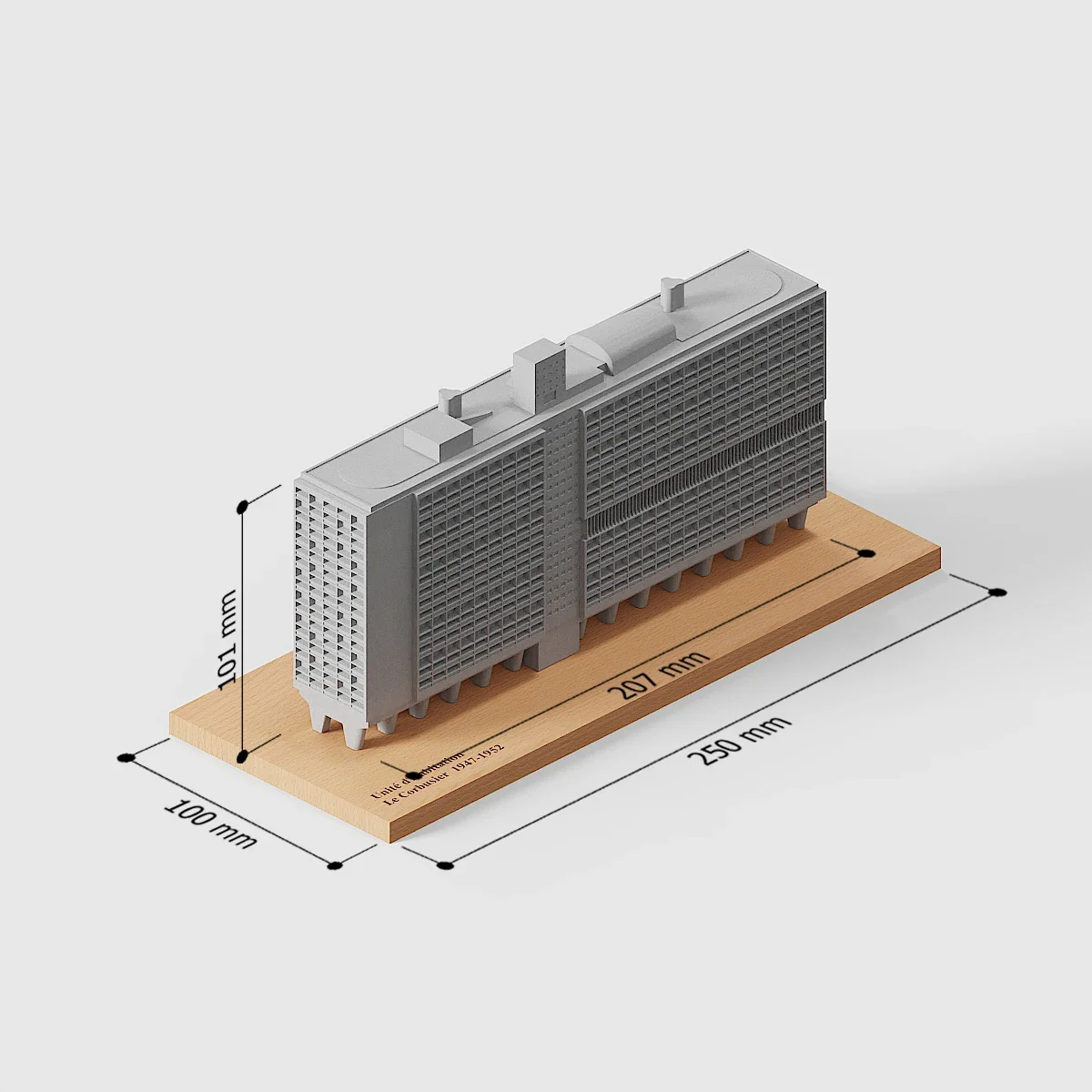 Le Corbusier's Masterpiece Cement Building Marseille Apartment Model Home Decoration Desktop Concrete Ornaments