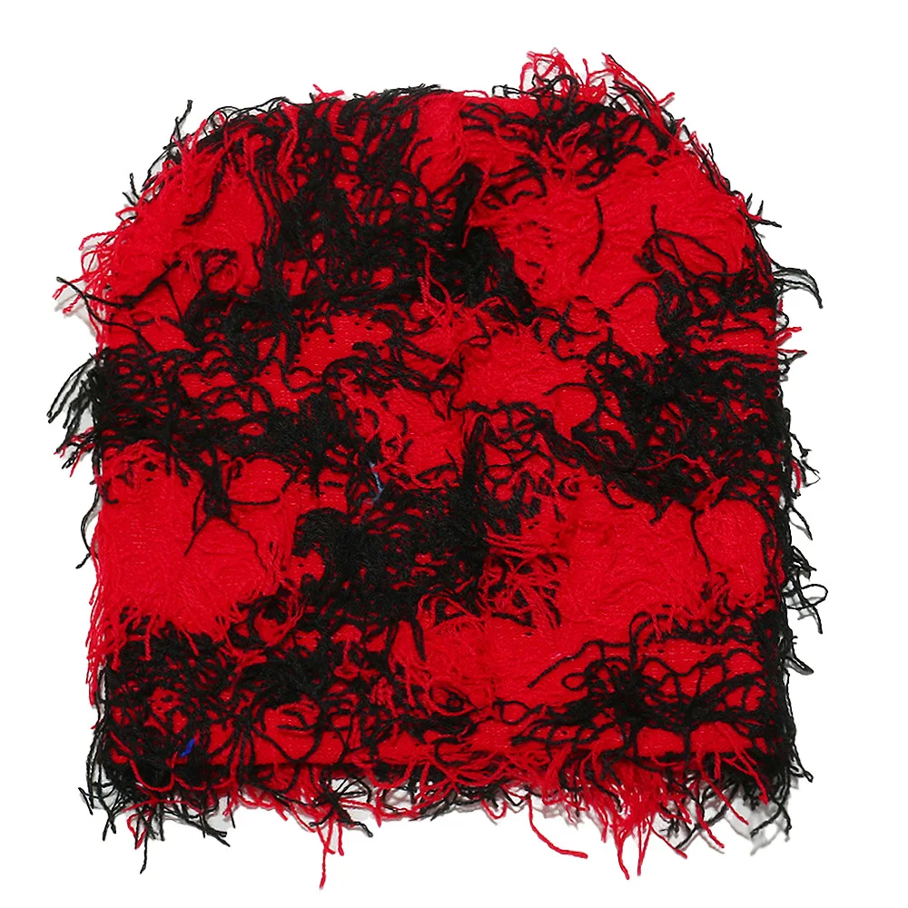 Sturmhaube Mützen Männer Lustige Mütze Outdoor Camouflage Plüsch Fuzzy Distressed Strickmütze Ski Maske Beanie Mode Straße Hip Hop Cap – Detail 11
