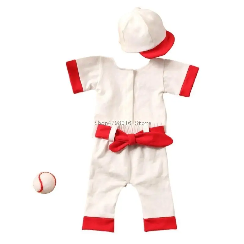  Newborn Shower Gift Photo Clothing & Baseball Cap Pants Baby Photoshoot Bodysuit
