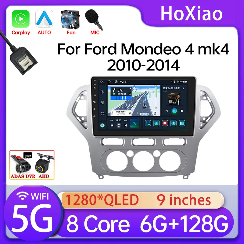 

8581 For Ford Mondeo MK4 2007-2014 Video Stereo Carplay Android 13 Auto Radio Navigation GPS Multimedia Player 4G AI No 2din DVD