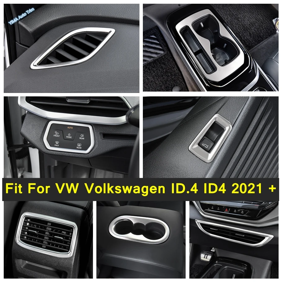 

Rear Trunk Button Head Light Lamp Water Cup Holder Air Conditioner AC Outlet Cover Trim For VW Volkswagen ID.4 ID4 2021 - 2024