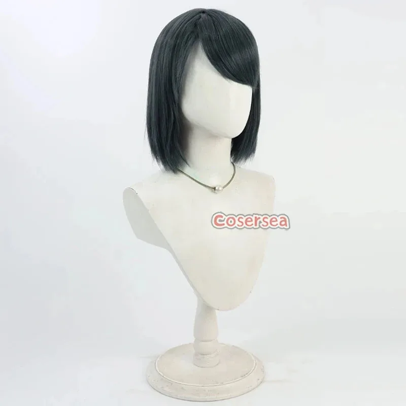 Cosersea Clay Cosplay Wigs Dungeon People Clay Halloween Women 30cm Short Straight Dark Gray Wig Synthetic Hair Heat Resistant