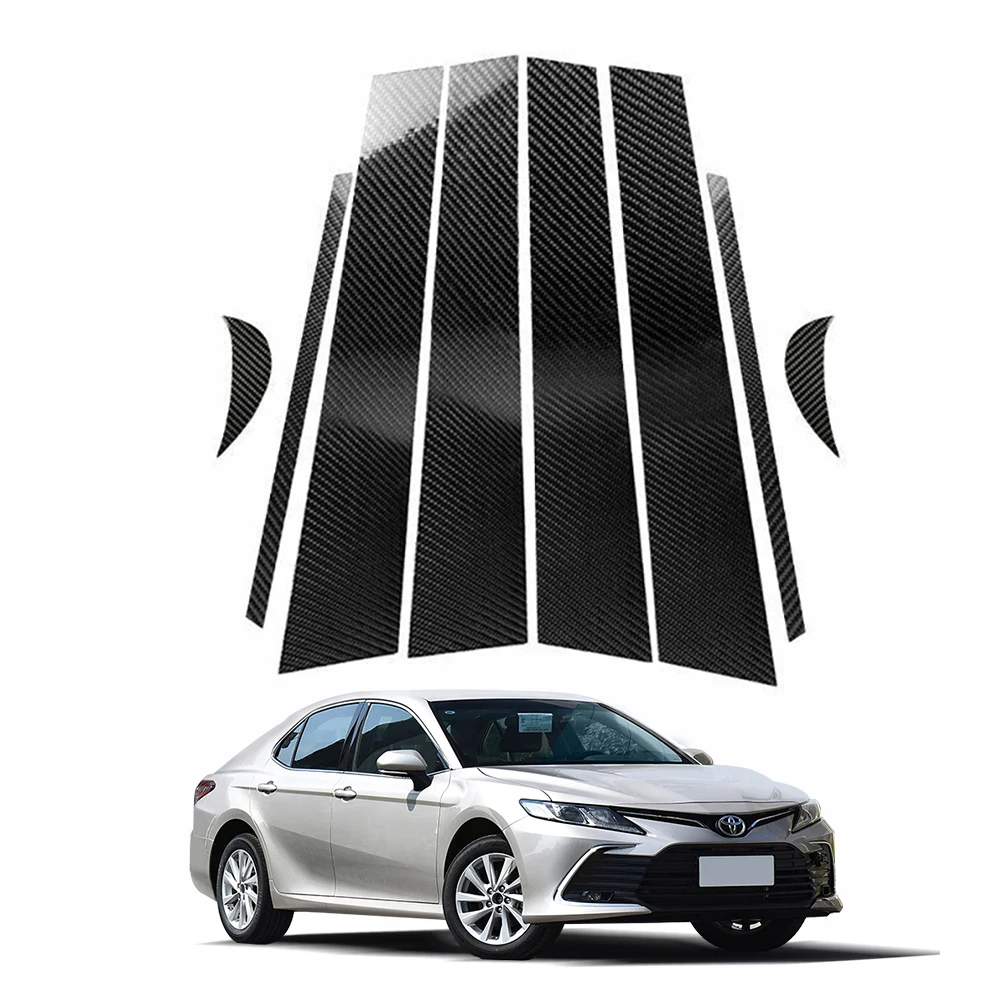 

8 шт. автомобильная оконная дверная колонна B C, накладка на стойку для Toyota Camry 2018-2023, черная зеркальная наклейка с эффектом ПК