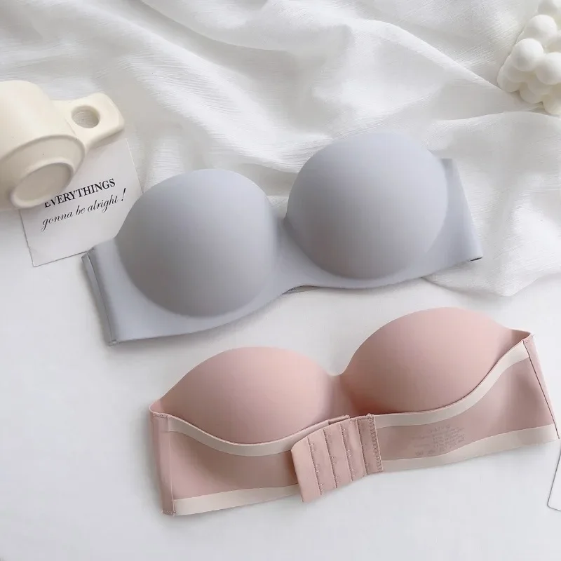 Summer Underwear Non-slip Strapless Invisible Sexy Bra Wedding Dress Back Breast Stick Sexy Push-up Bra Cover