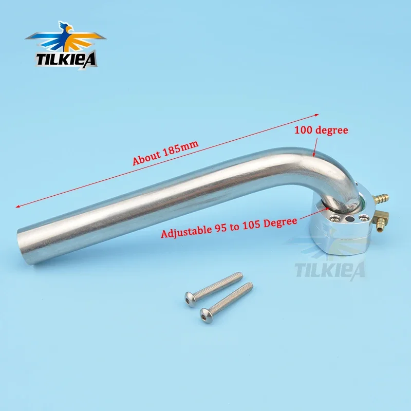 Rc Boat Adjustable Degree 95 to 105 Degree Header and Flange 22mm 7/8'' for gas Zenoah marine engine rc boat