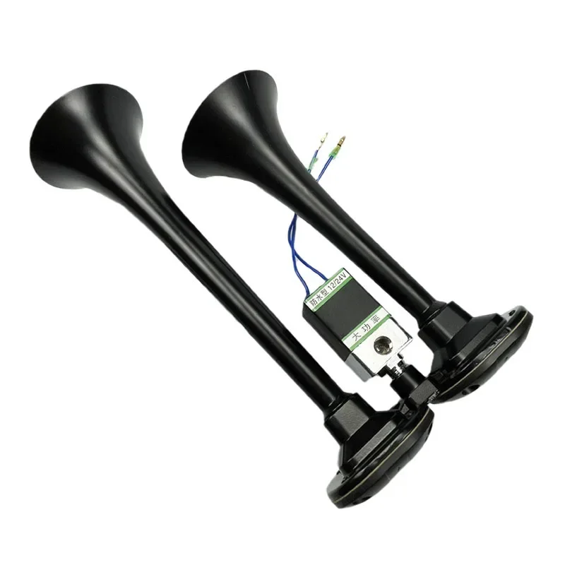 

Able Large Truck Air Horn 24V Super Loud 12v Waterproof All-metal Electronic Control 2-tone Siren Steam Brake Modification Unive