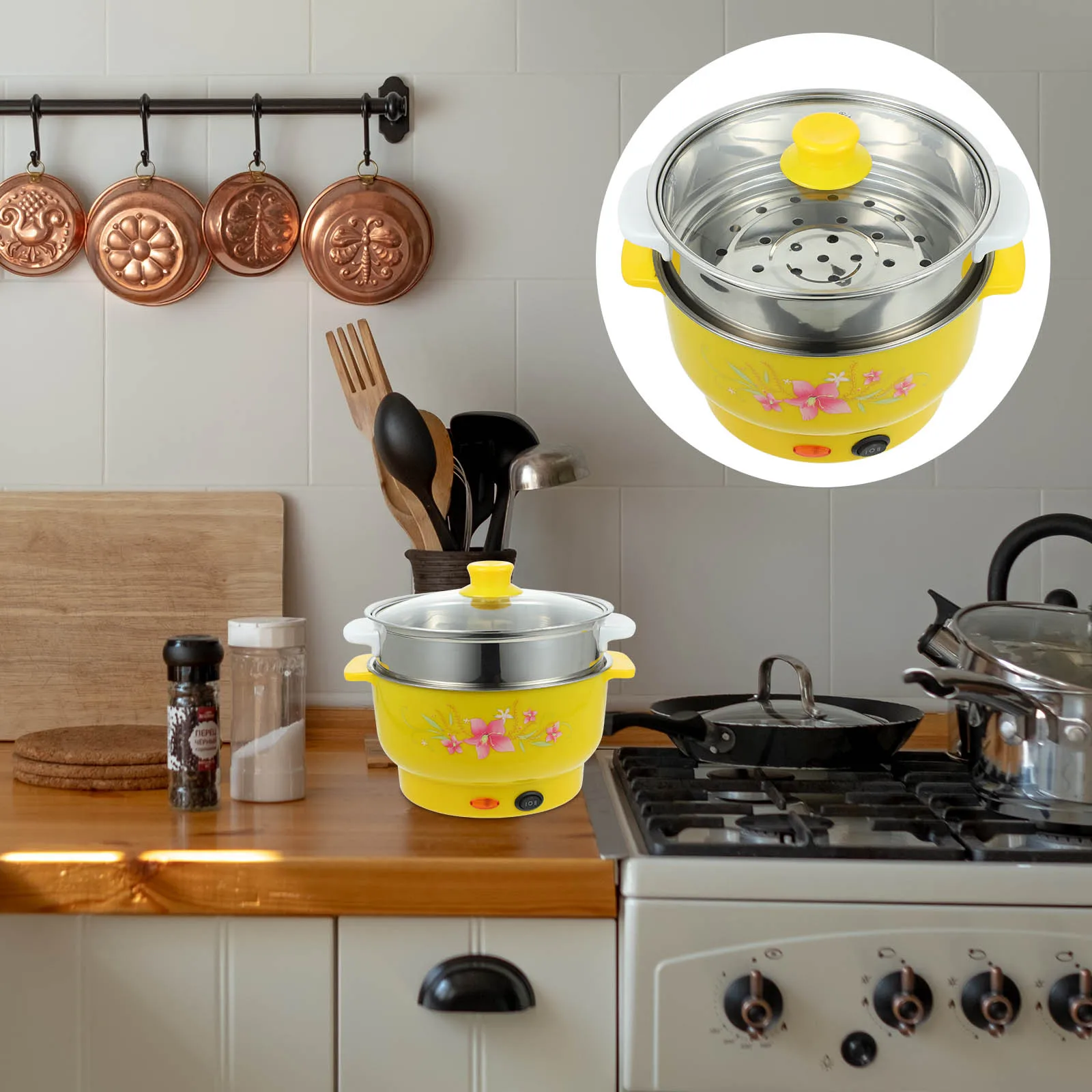 

Multifunctional Steam Pot Double Layers Stockpot Electric Hot Pan Metal Cooker Soup Boiler Kitchen Pressure Cooker Barware