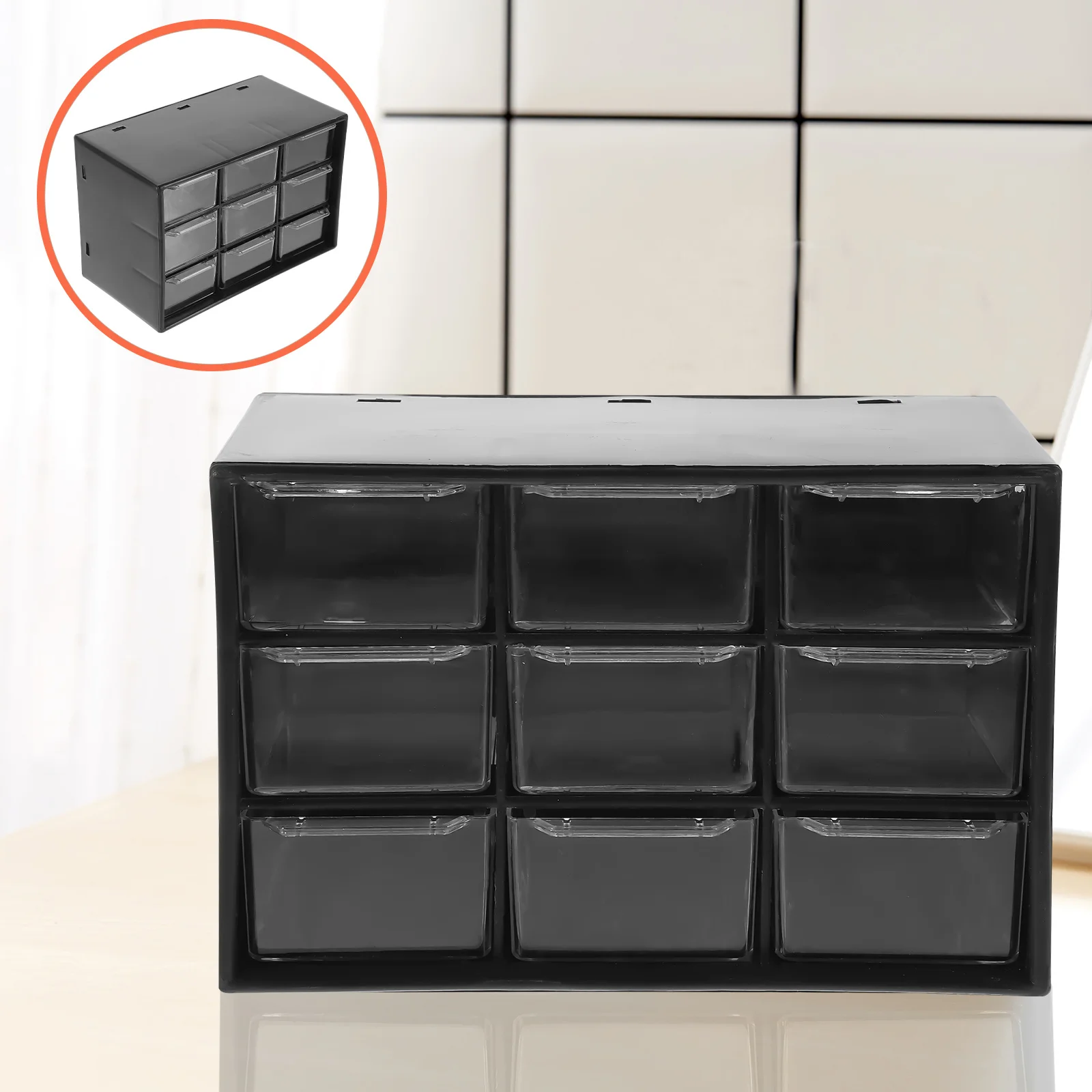 Drawer Style Storage Box Nine Grid Organizer Multipurpose Desk Stationery Holder Desk Organizer Desktop Storage Case