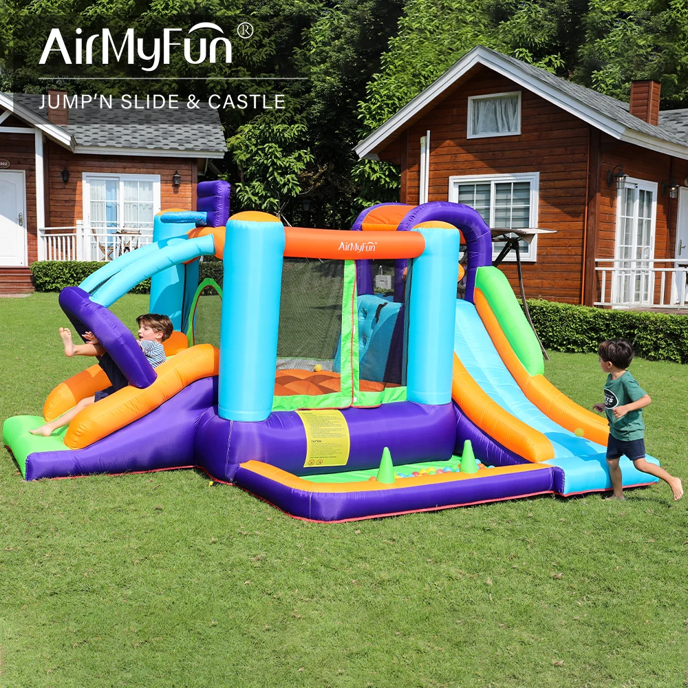 Airmyfun Multi-function Moonwalk Moon Jumping Castle Combo Kids Bounce House Inflatable Bounce House