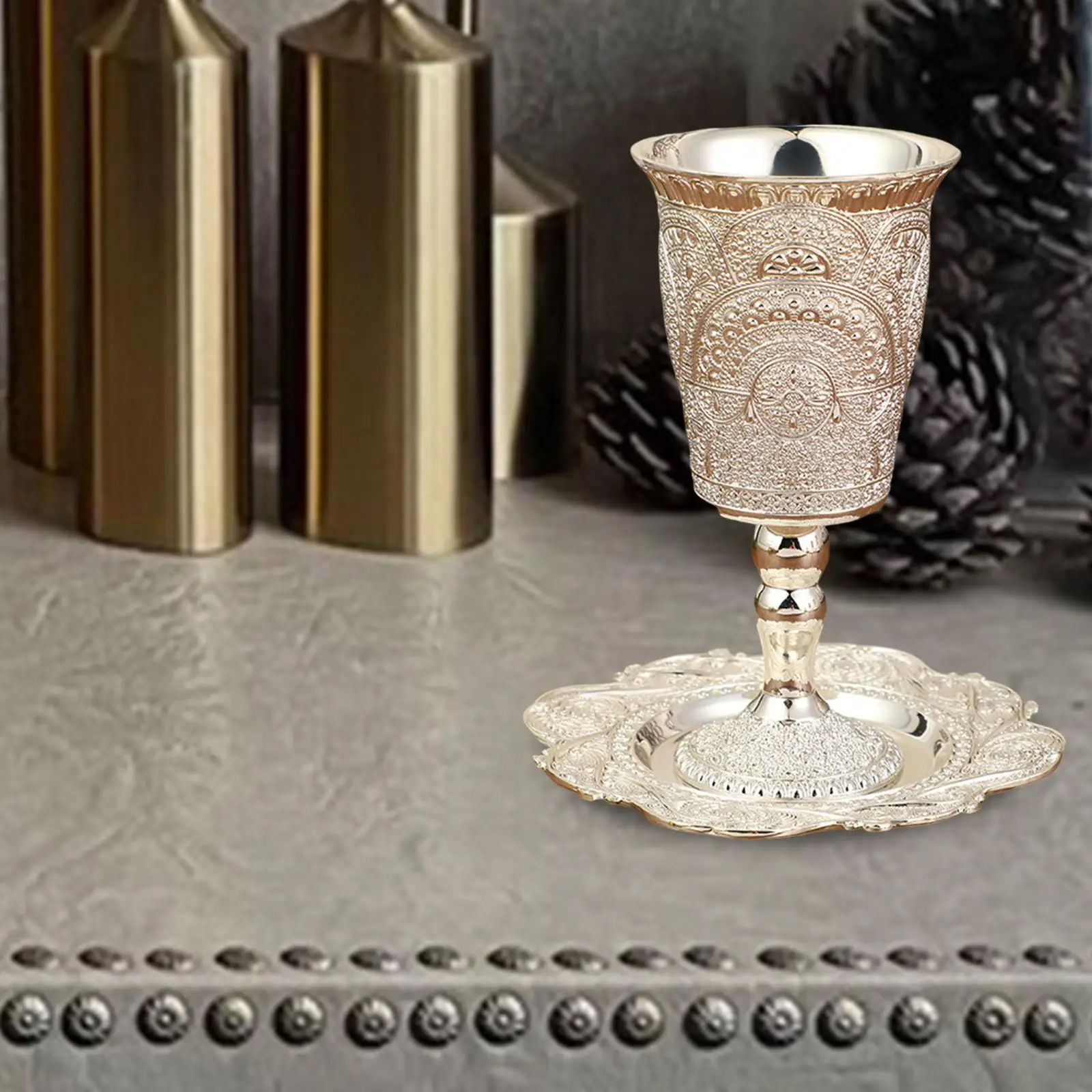 

Cocktail Cup with Saucer European Tableware Home Decoration Elijah Cup for Festival Rosh Hashanah Celebration Jewish Wedding