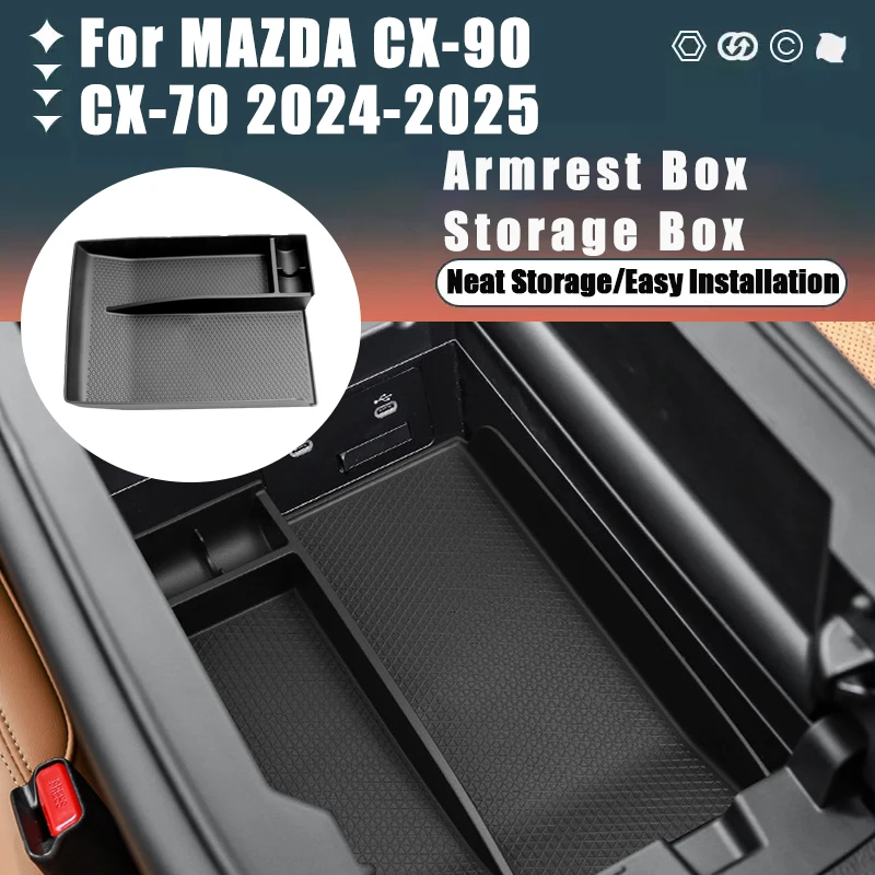 

For MAZDA CX-90 CX-70 2024-2025 Armrest Box Storage Box Modification Stowing Tidying Box Car Internal Accessories