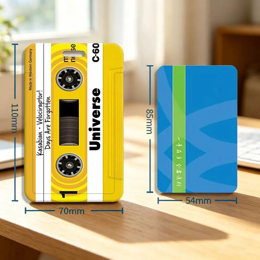 Magnetic Tape Pattern card holder 1pc Multi functional Student Bus ID Card Nurse Badge Card Protective Cover Lanyard cable tie
