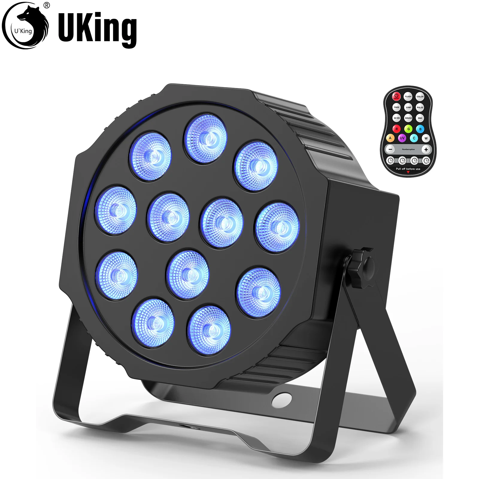 

U'King светодиодный Par Lights 12X18W RGBW Stage светильник Remote Control DMX DJ Lights Strobe светильник для свадебного бара KTV Disco Club