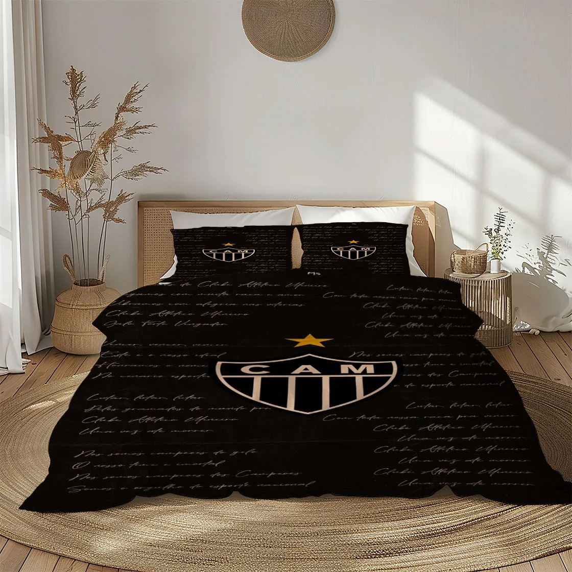 Conjunto de Roupa de Cama Atlético Mg Brazile para Cama King, Queen, Dupla, Completa, Solteira
