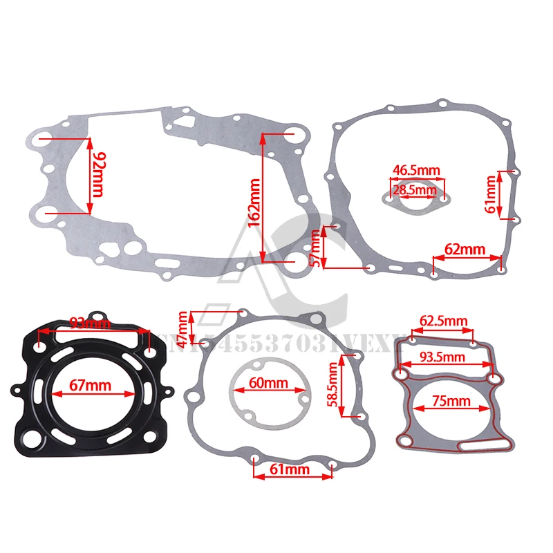 Zongshen CB250 water-cooled full set of engine gaskets are suitable for off-road vehicles, ATVs and four-wheeled vehicles