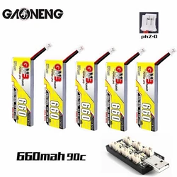 GNB 1S 3.8V 660mAh  HV Lipo Battery 90C/180C With PH2.0 Plug and 4.35V Charger For Emax Tinyhawk King Kong Ldarc TINY7 Drone