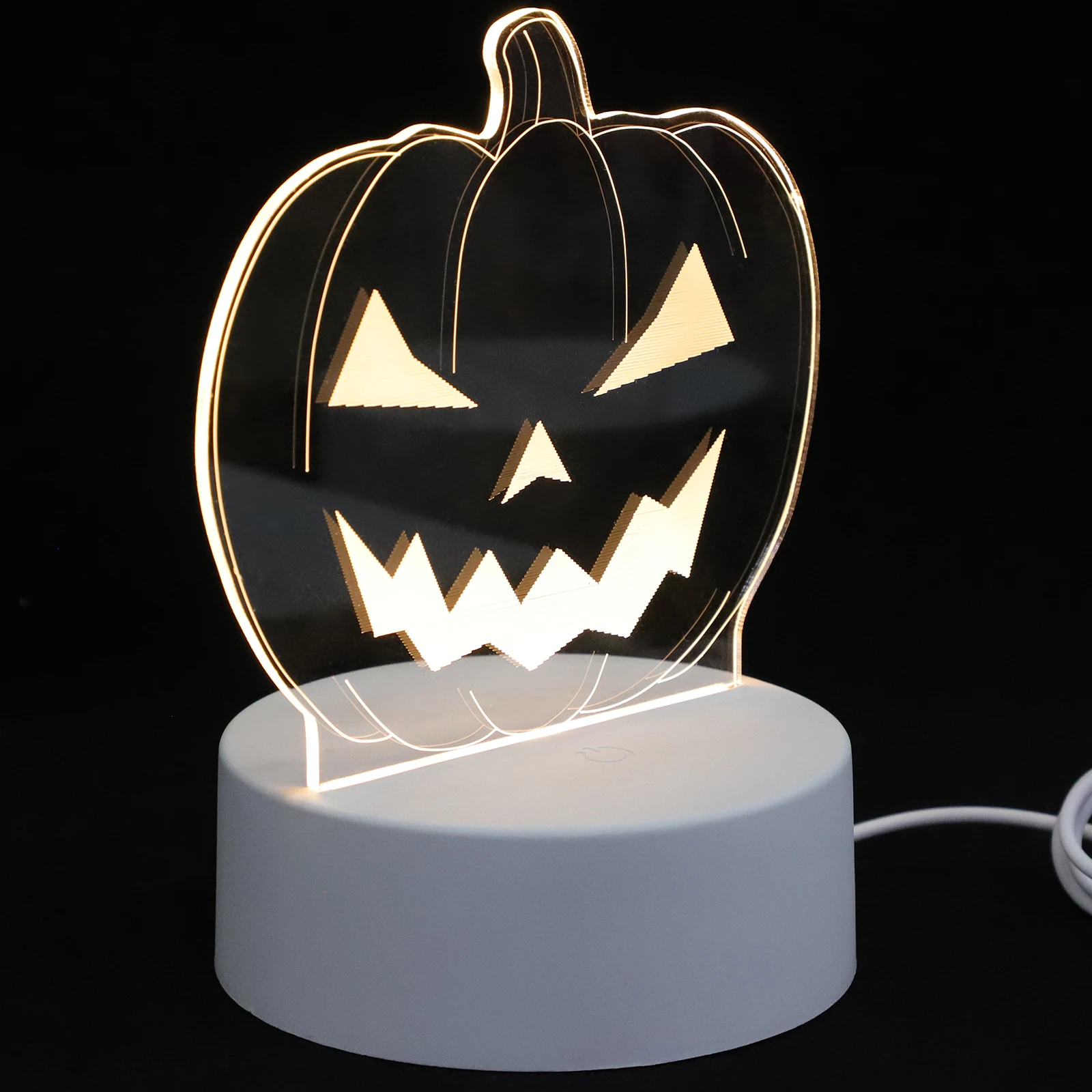 

Pumpkin Night Lamp Halloween Light Decoration Acrylic Material Classic Design Bedroom Table Fall Festive Atmosphere Small Night