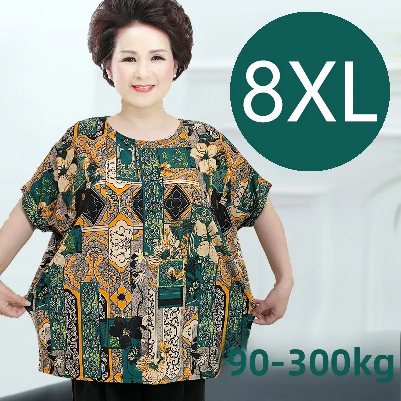 

Очень большая летняя футболка ort Sve 8XL для женщин больших размеров, легкий удобный топ свободного покроя для мам