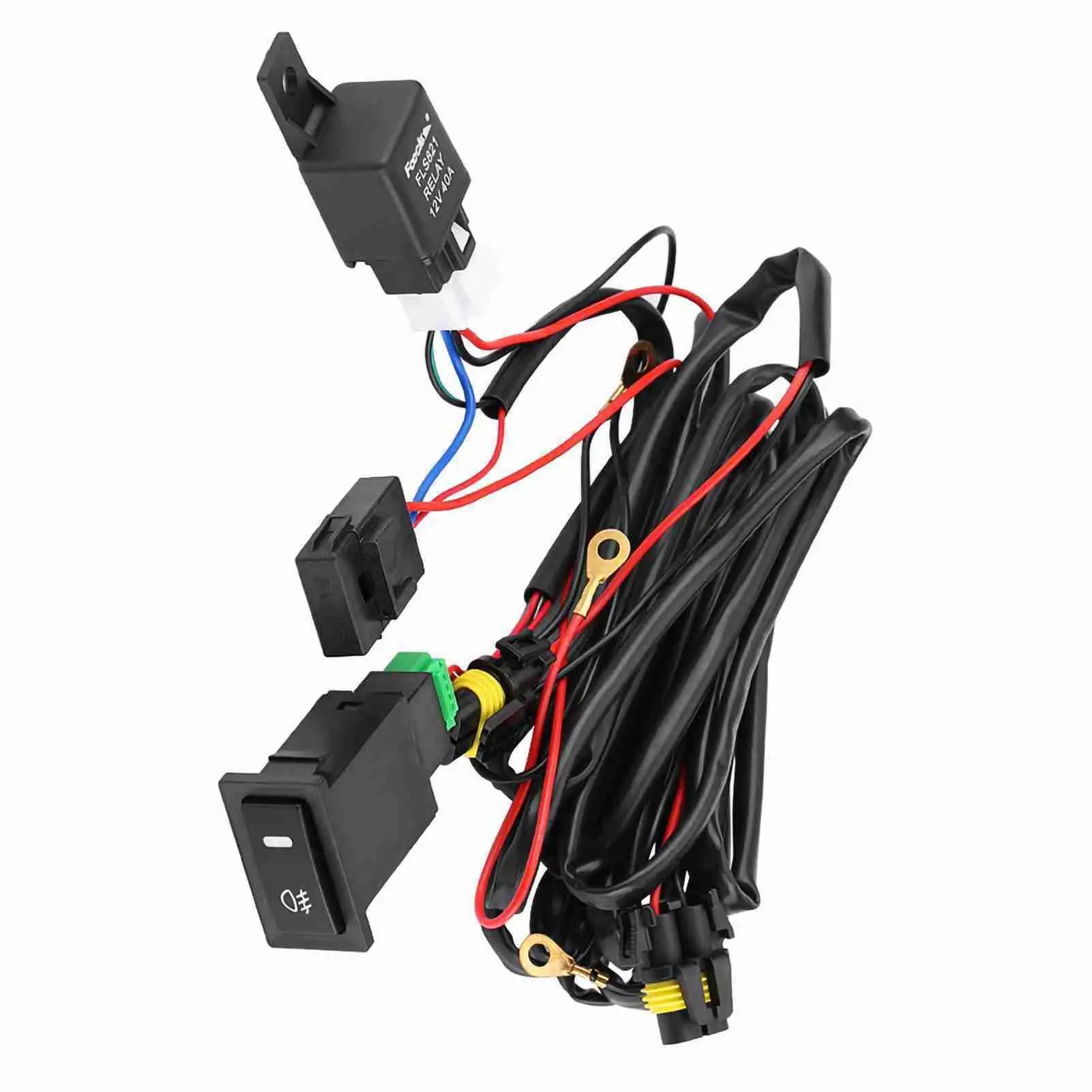 New Wiring Harness Kit for relay Switch 12V Universal Car Fog Light On/Off Switch Car Styling