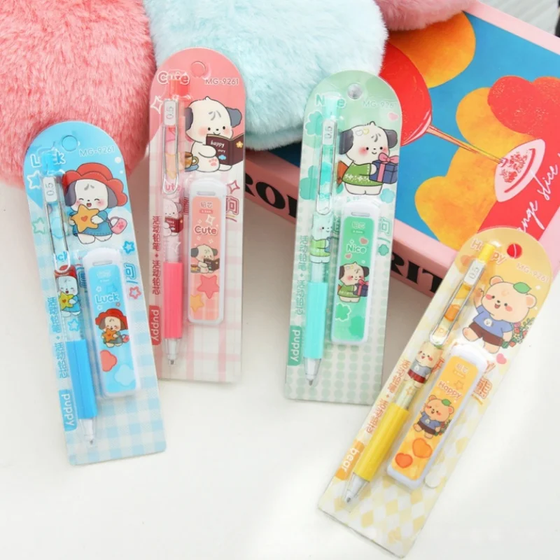 24set/lot Kawaii Bear Dog Mechanical Pencil Set Cute 0.5MM Drawing Writing Automatic Pen School Office Supplies