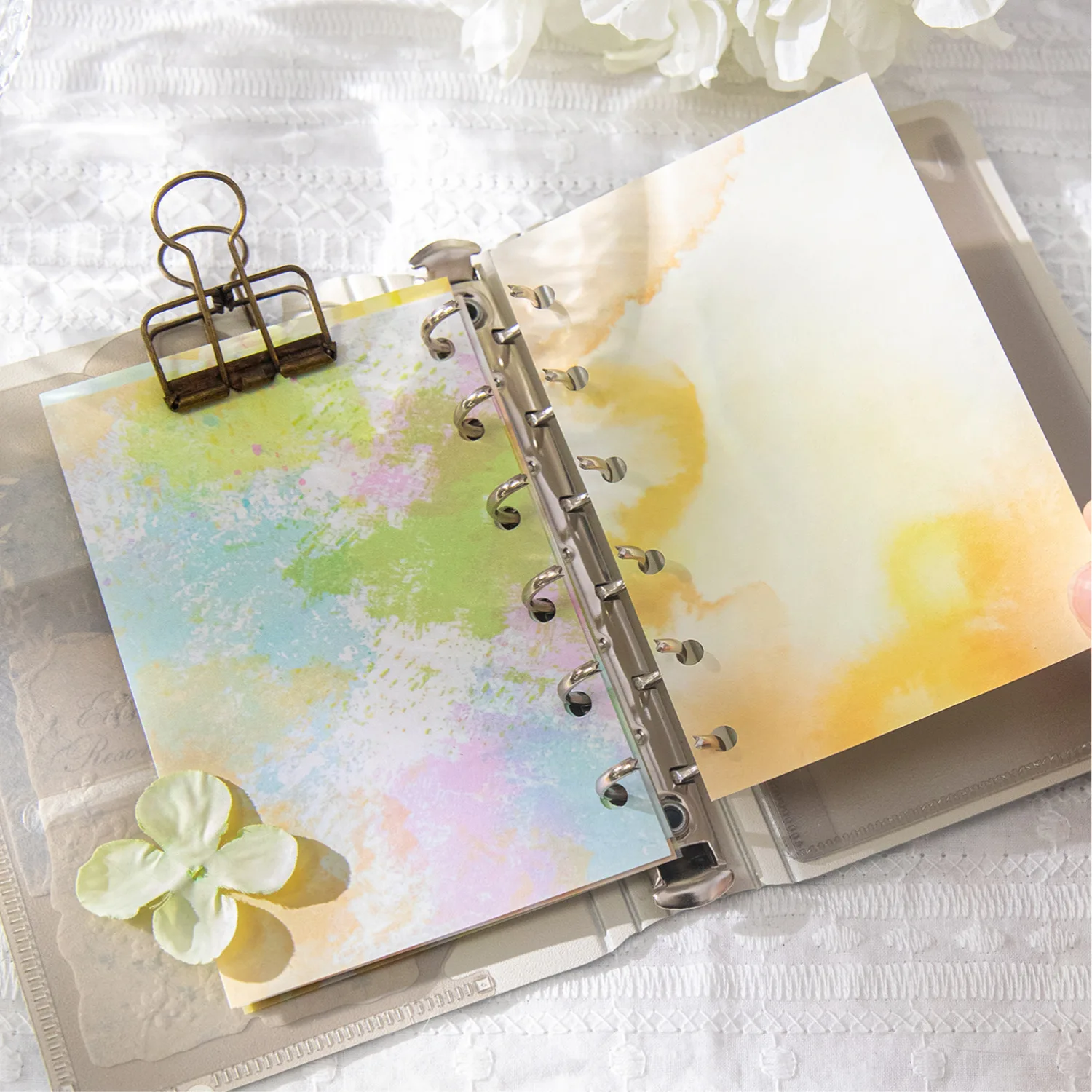 50 ورقة خمر INS التدرج اللون المواد ورقة مخطط الزخرفية حساب اليد ألبوم اليوميات سكرابوكينغ ورق خلفية #4