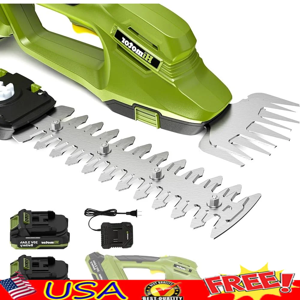 

Cordless 2-in-1 Electric Hedge Trimmer and Grass Shears with 20V Battery and Charger Lightweight Ergonomic Design Safe Cutting