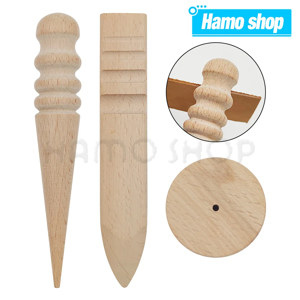 Holz, Leder, Massivholz, runde Polierkante, glatte Rillen, Lederkante für polierte Kanten, Lederhandwerk, Arbeitswerkzeug, Bastelset