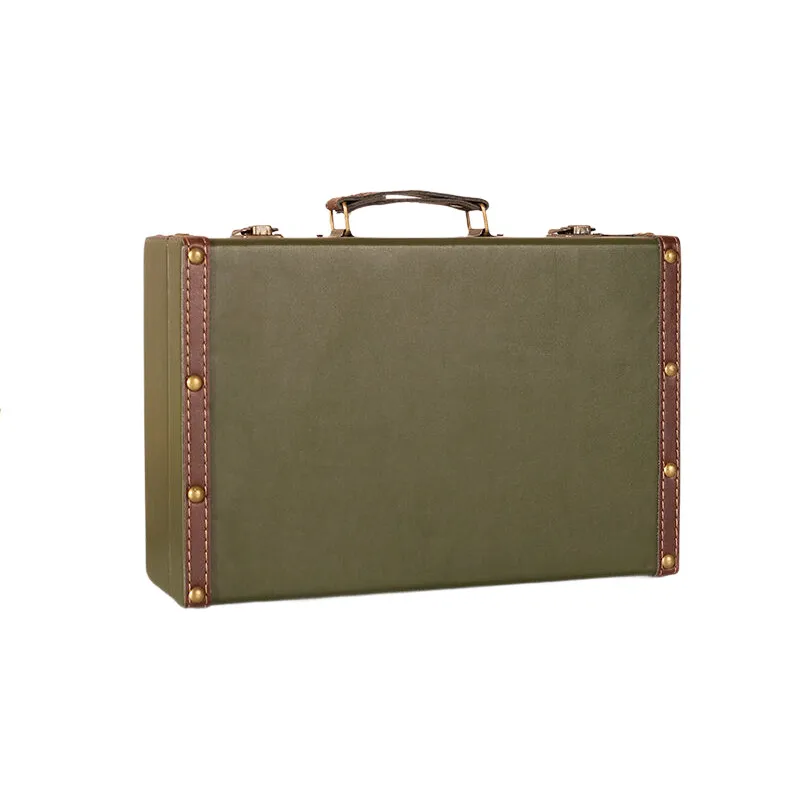Vintage หนัง Trunk, เครื่องประดับไม้หน้าอก, ตกแต่งบ้านตกแต่งกล่อง, กระเป๋าเดินทาง