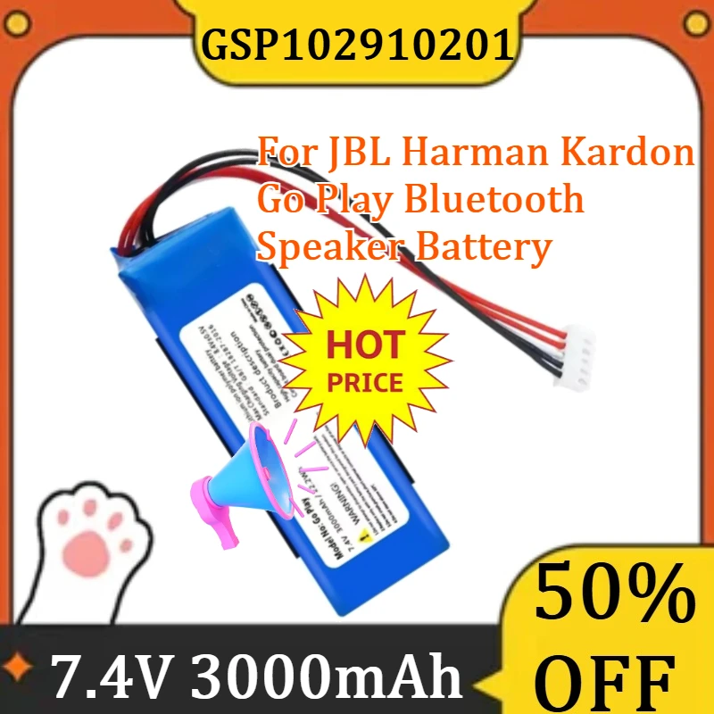 

For JBL Harman Kardon Go Play Bluetooth Speaker Battery New GSP102910201 7.4V 3000mAh Battery