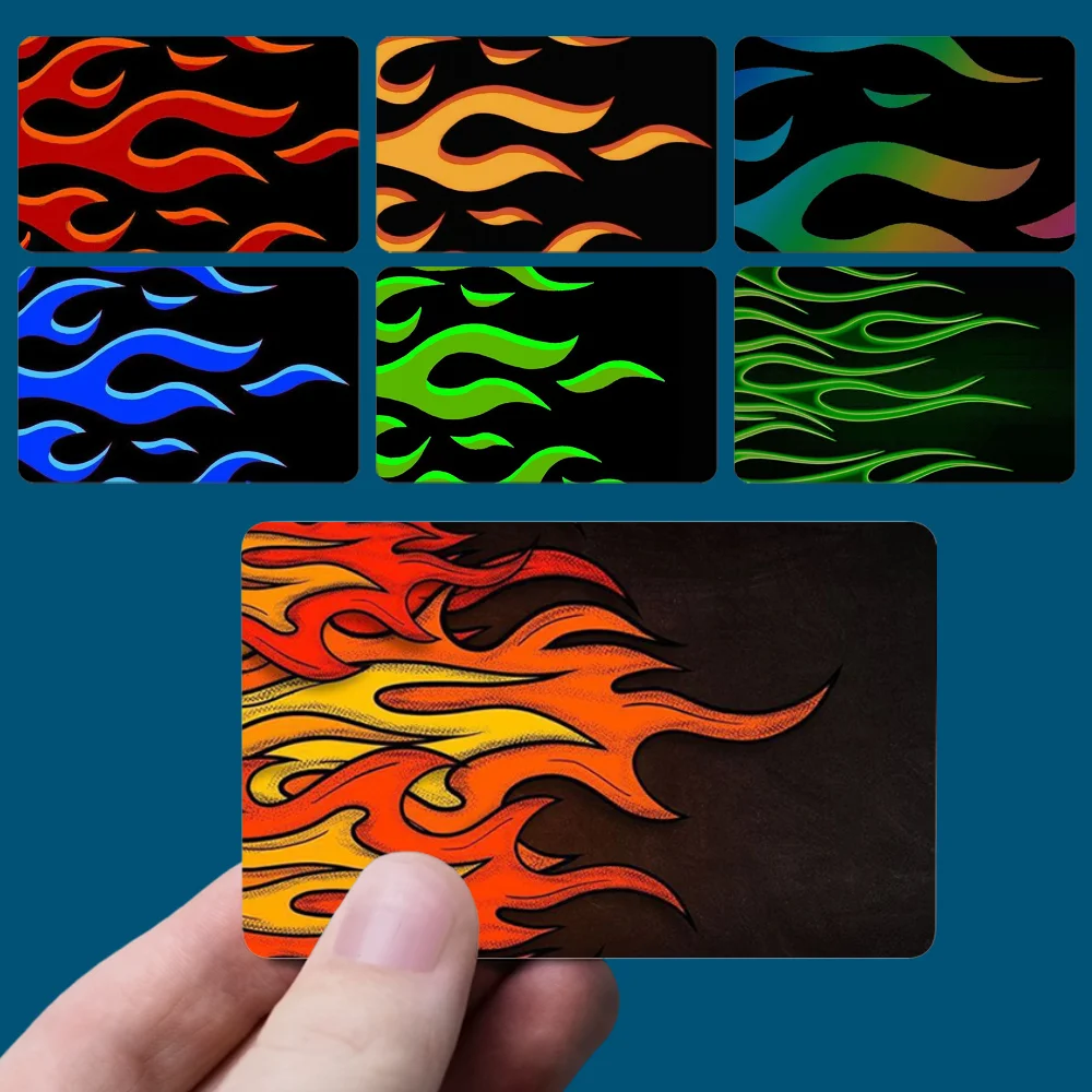 Cool G-Green Red Flame Stickers New Cartoon Card Debit Bank Charge Card Bus Metro Waterproof Sticker Decal Decoration