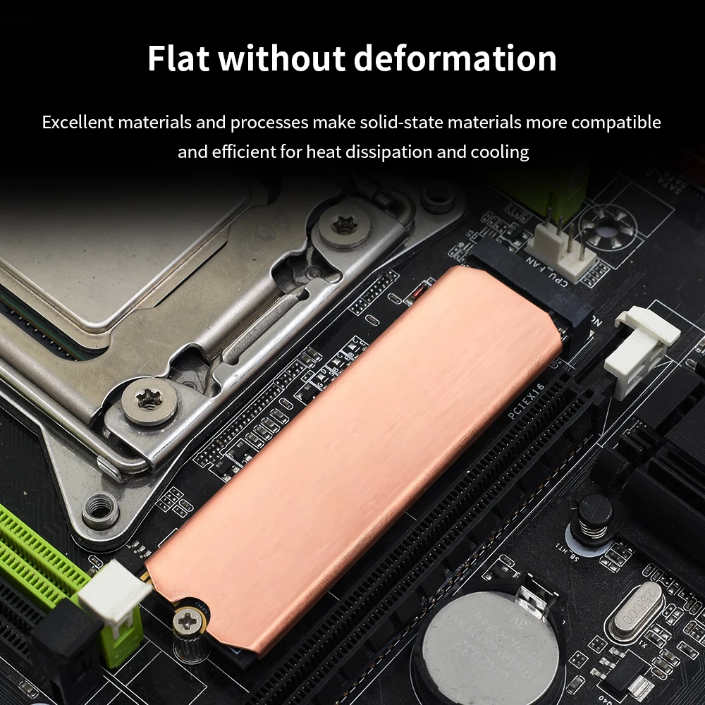 TISHRIC M.2 하드 디스크 NVMe NGFF PCIe SATA 하드 디스크 방열판, 순수 구리, 그래핀 방열판, 2280 SSD용 열 패드